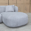 The Rhodes Curved Three Seat Chaise Lounge - Pewter available to purchase from Warehouse Furniture Clearance at our next sale event.