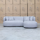 The Rhodes Curved Three Seat Chaise Lounge - Pewter available to purchase from Warehouse Furniture Clearance at our next sale event.
