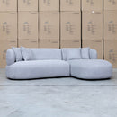 The Rhodes Curved Three Seat Chaise Lounge - Pewter available to purchase from Warehouse Furniture Clearance at our next sale event.