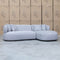 The Rhodes Curved Three Seat Chaise Lounge - Pewter available to purchase from Warehouse Furniture Clearance at our next sale event.