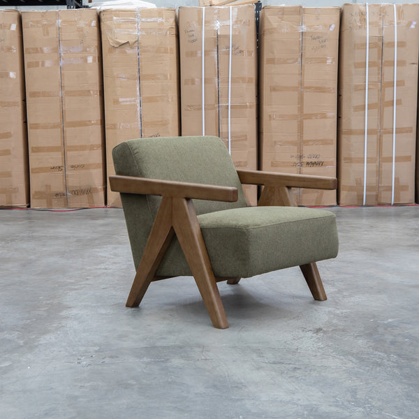 The Riva Accent Chair - Olive - PRE ORDER Available After 5th November available to purchase from Warehouse Furniture Clearance at our next sale event.