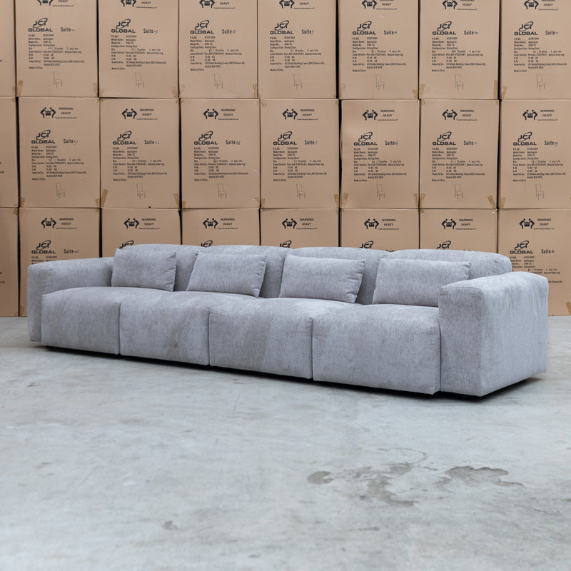 The Rome Four Seater Lounge with Ottoman - Slate available to purchase from Warehouse Furniture Clearance at our next sale event.