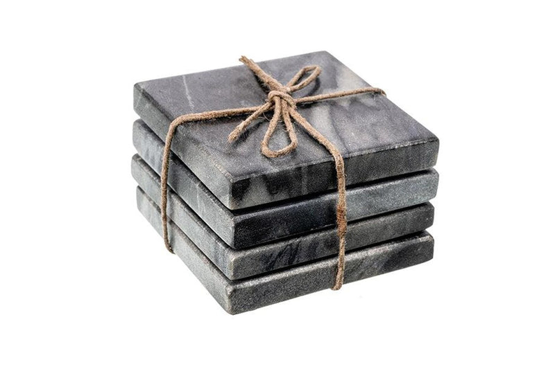 S/4 Marble Coasters Grey   - Grey - OT100 - Available In-Store Only