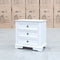 The Sala 3 Drawer Hardwood Bedside available to purchase from Warehouse Furniture Clearance at our next sale event.