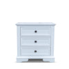 The Sala 3 Drawer Hardwood Bedside available to purchase from Warehouse Furniture Clearance at our next sale event.