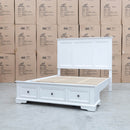 The Sala Hardwood King Storage Bed available to purchase from Warehouse Furniture Clearance at our next sale event.