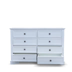 The Sala 8 Drawer Hardwood Dresser - PRE ORDER Available After 13th November available to purchase from Warehouse Furniture Clearance at our next sale event.