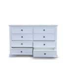 The Sala 8 Drawer Hardwood Dresser available to purchase from Warehouse Furniture Clearance at our next sale event.