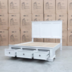 The Sala Hardwood Queen Storage Bed - PRE ORDER Available After 13th November available to purchase from Warehouse Furniture Clearance at our next sale event.