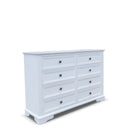 The Sala 8 Drawer Hardwood Dresser available to purchase from Warehouse Furniture Clearance at our next sale event.