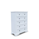 The Sala 6 Drawer Hardwood Tallboy available to purchase from Warehouse Furniture Clearance at our next sale event.