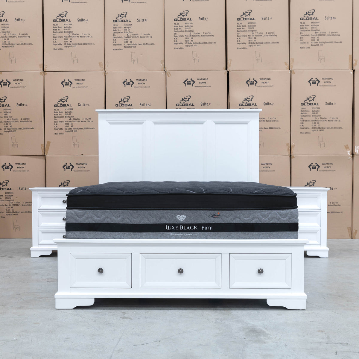 The Sala Hardwood Queen Storage Bed - PRE ORDER Available After 13th November available to purchase from Warehouse Furniture Clearance at our next sale event.