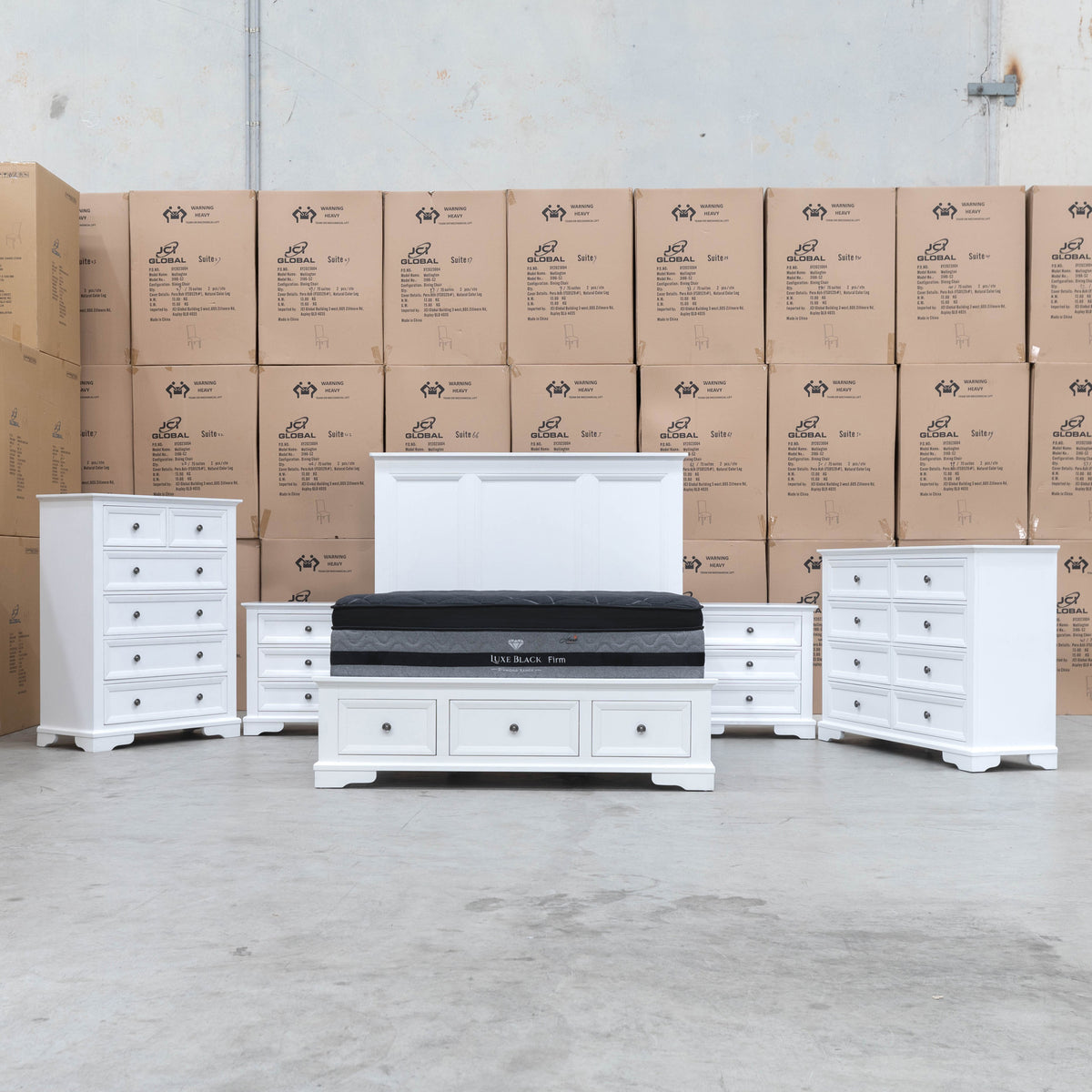 The Sala 6 Drawer Hardwood Tallboy - PRE ORDER Available After 13th November available to purchase from Warehouse Furniture Clearance at our next sale event.