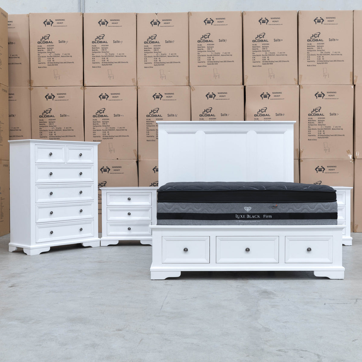 The Sala 6 Drawer Hardwood Tallboy - PRE ORDER Available After 13th November available to purchase from Warehouse Furniture Clearance at our next sale event.