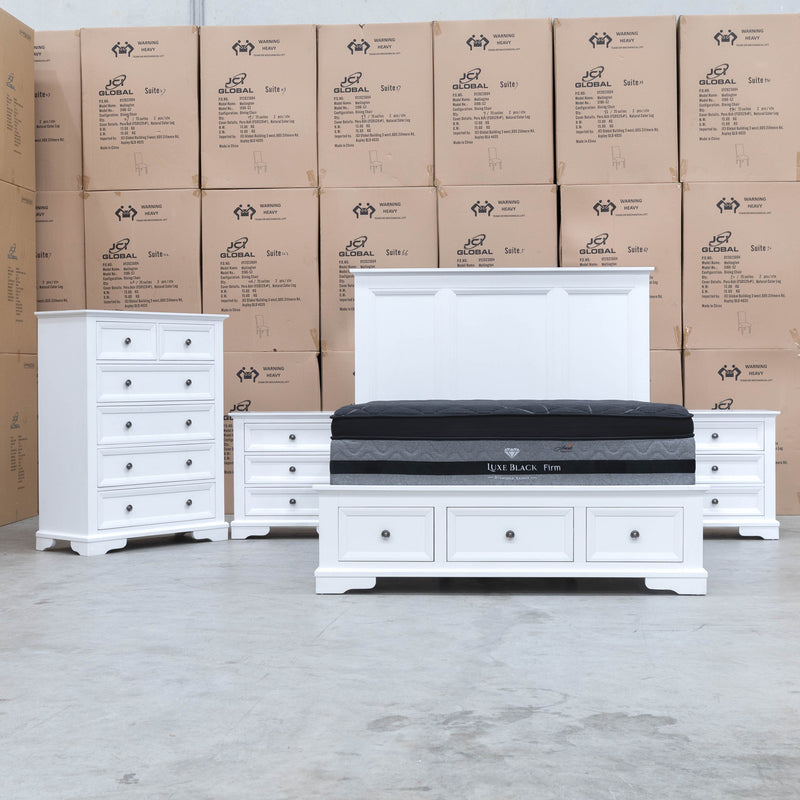 The Sala Hardwood Queen Storage Bed available to purchase from Warehouse Furniture Clearance at our next sale event.