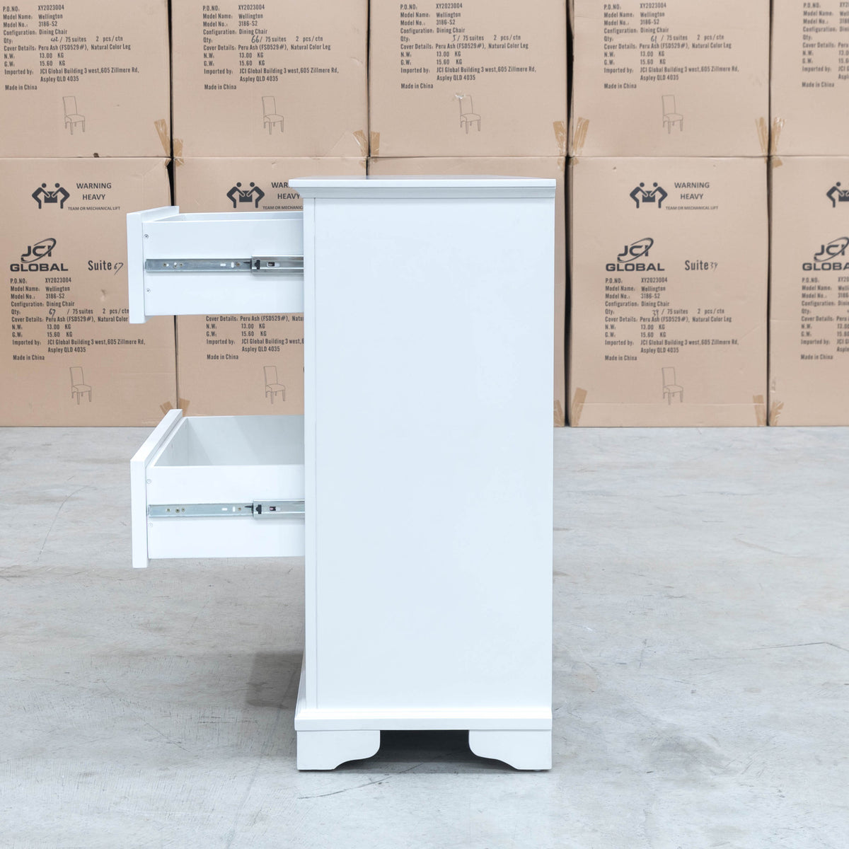 The Sala 8 Drawer Hardwood Dresser - PRE ORDER Available After 13th November available to purchase from Warehouse Furniture Clearance at our next sale event.
