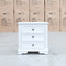 The Sala 3 Drawer Hardwood Bedside available to purchase from Warehouse Furniture Clearance at our next sale event.