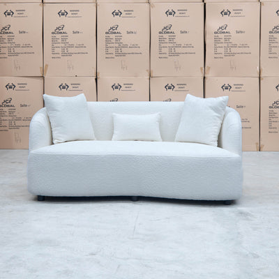The Santorini Two Seat Sofa - Boucle Ivory available to purchase from Warehouse Furniture Clearance at our next sale event.