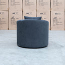 The Santorini Curved Arm Chair - Lance Charcoal available to purchase from Warehouse Furniture Clearance at our next sale event.