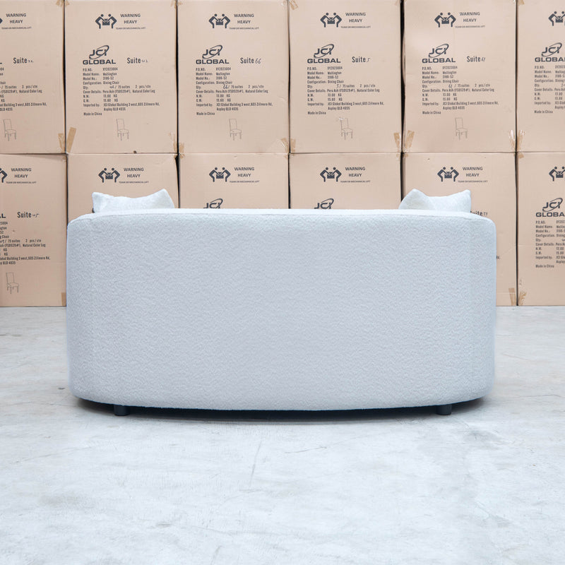 The Santorini Two Seat Sofa - Boucle Ivory available to purchase from Warehouse Furniture Clearance at our next sale event.