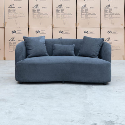 The Santorini Curved Two Seat Sofa - Lance Charcoal available to purchase from Warehouse Furniture Clearance at our next sale event.