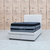 The Cooper King Single Fabric Storage Bed - Oat White available to purchase from Warehouse Furniture Clearance at our next sale event.