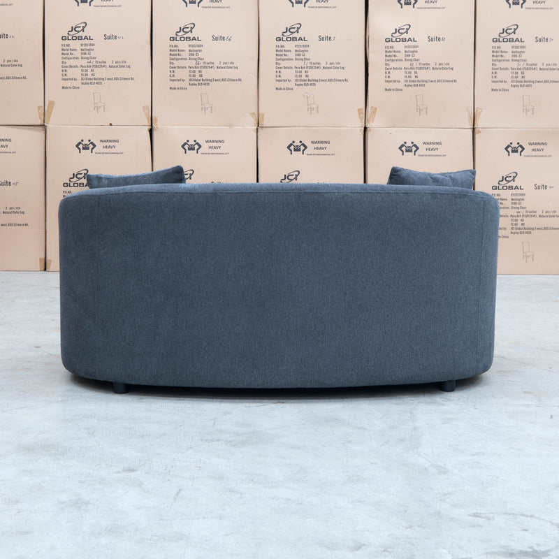 The Santorini Curved Two Seat Sofa - Lance Charcoal - Available After 12th November available to purchase from Warehouse Furniture Clearance at our next sale event.