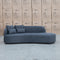 The Santorini Curved Chaise Sofa - Lance Charcoal available to purchase from Warehouse Furniture Clearance at our next sale event.