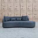 The Santorini Curved Chaise Sofa - Lance Charcoal available to purchase from Warehouse Furniture Clearance at our next sale event.