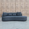 The Santorini Curved Chaise Sofa - Lance Charcoal available to purchase from Warehouse Furniture Clearance at our next sale event.