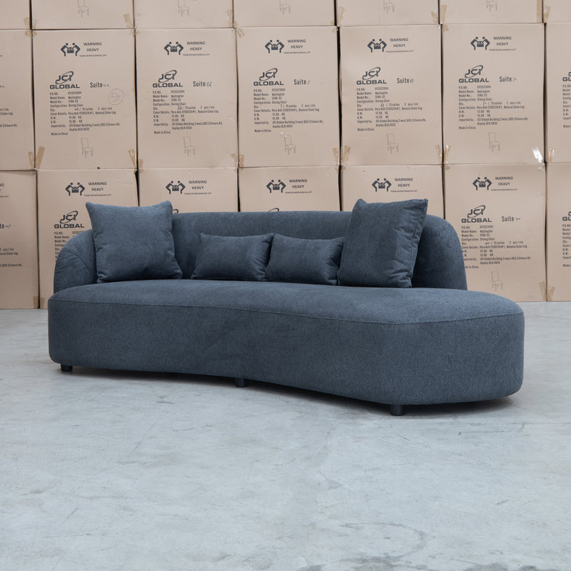 The Santorini Curved Chaise Sofa - Lance Charcoal - Available After 12th November available to purchase from Warehouse Furniture Clearance at our next sale event.