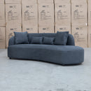 The Santorini Curved Chaise Sofa - Lance Charcoal available to purchase from Warehouse Furniture Clearance at our next sale event.