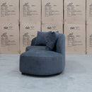 The Santorini Curved Chaise Sofa - Lance Charcoal available to purchase from Warehouse Furniture Clearance at our next sale event.