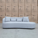 The Santorini Curved Chaise Sofa - Lance Silver available to purchase from Warehouse Furniture Clearance at our next sale event.