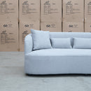 The Santorini Curved Chaise Sofa - Lance Silver available to purchase from Warehouse Furniture Clearance at our next sale event.