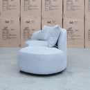 The Santorini Curved Chaise Sofa - Lance Silver available to purchase from Warehouse Furniture Clearance at our next sale event.
