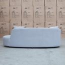 The Santorini Curved Chaise Sofa - Lance Silver available to purchase from Warehouse Furniture Clearance at our next sale event.
