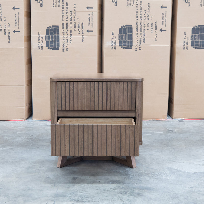 The Santos Messmate Two Drawer Bedside - Aussie Smoke