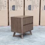 The Santos Messmate Two Drawer Bedside - Aussie Smoke available to purchase from Warehouse Furniture Clearance at our next sale event.