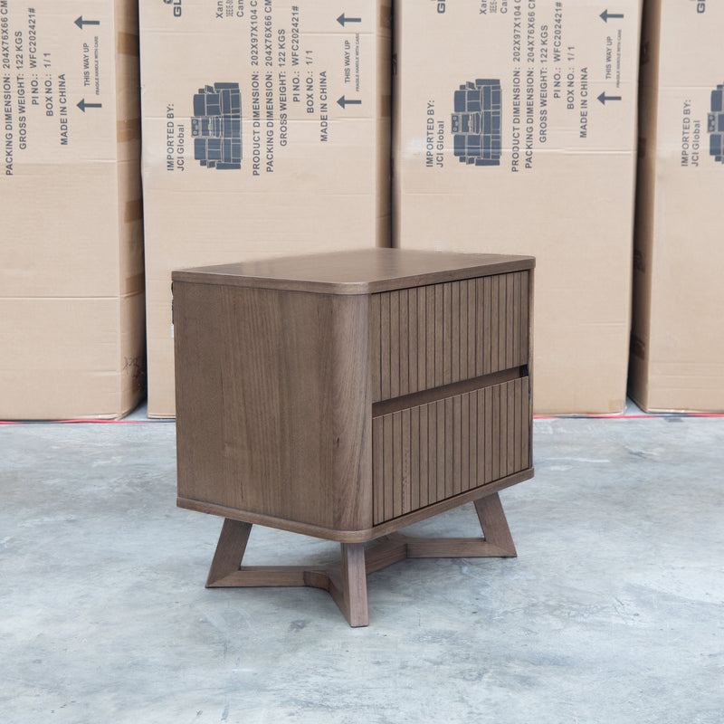 The Santos Messmate Two Drawer Bedside - Aussie Smoke