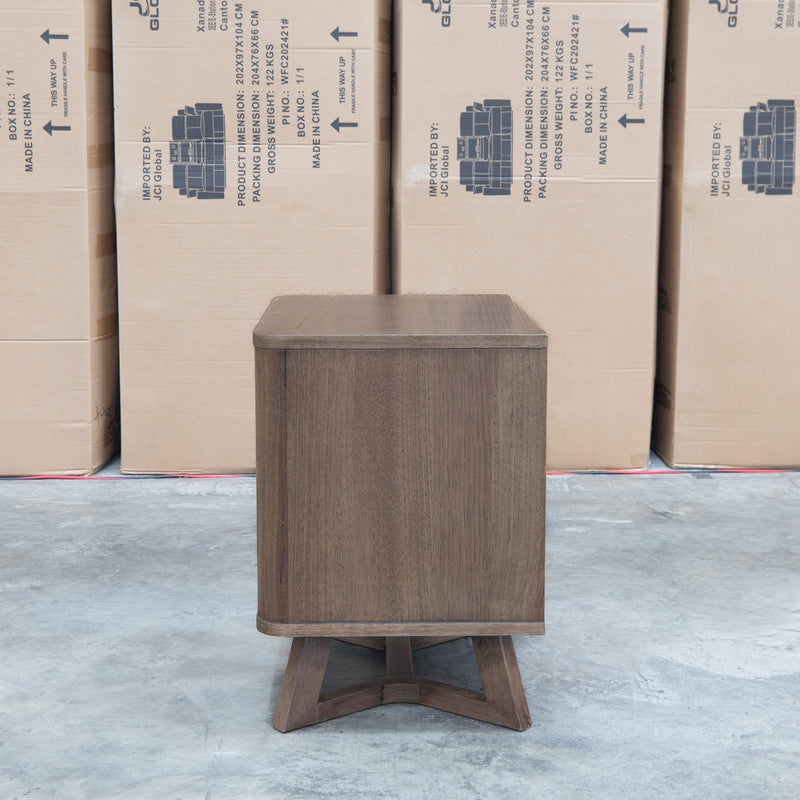 The Santos Messmate Two Drawer Bedside - Aussie Smoke