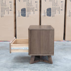 The Santos Messmate Two Drawer Bedside - Aussie Smoke available to purchase from Warehouse Furniture Clearance at our next sale event.