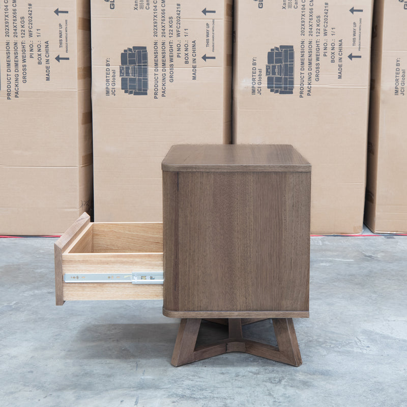 The Santos Messmate Two Drawer Bedside - Aussie Smoke
