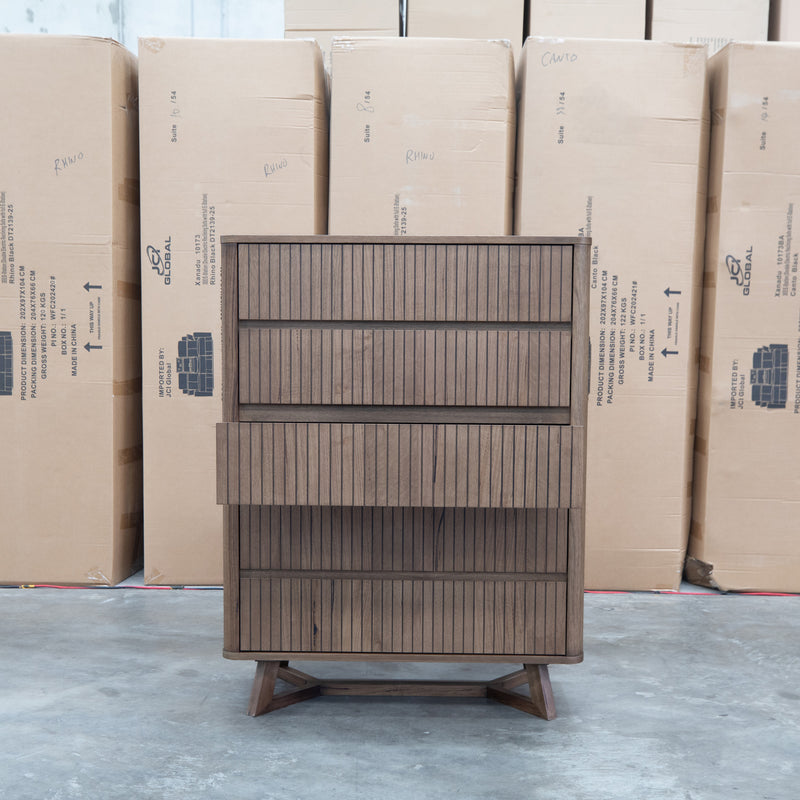 The Santos Messmate Five Drawer Tallboy - Aussie Smoke