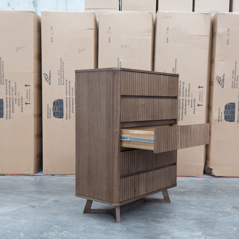 The Santos Messmate Five Drawer Tallboy - Aussie Smoke
