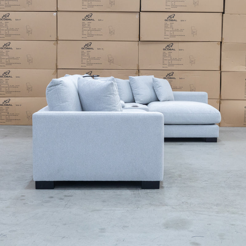 The Sebel Deep Seat Feather & Foam RHF Chaise Lounge - Lance Silver available to purchase from Warehouse Furniture Clearance at our next sale event.
