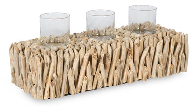 The Semarang Teak Branch 3 Candle Holder - Natural - CM04 - Available In-Store Only available to purchase from Warehouse Furniture Clearance at our next sale event.