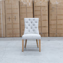 The Semillon Upholstered Natural Frame Dining Chair - Oat available to purchase from Warehouse Furniture Clearance at our next sale event.