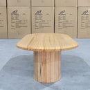The Semillon New Zealand Ash Oval Coffee Table available to purchase from Warehouse Furniture Clearance at our next sale event.
