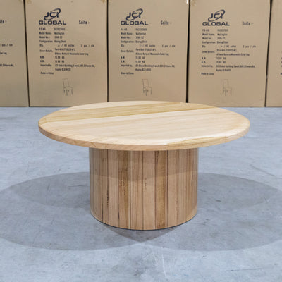 The Semillon New Zealand Ash Round Coffee Table - Natural available to purchase from Warehouse Furniture Clearance at our next sale event.